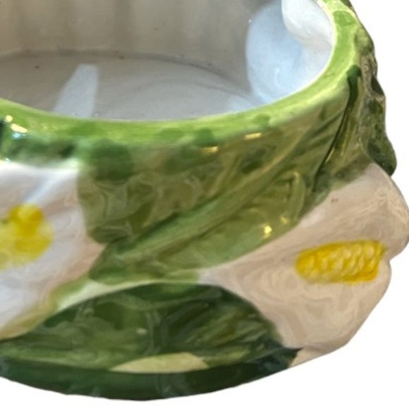 CERAMICA CONTINENTAL Vtg Calla Lily Pottery Planter Pot 9"x7.5"x6" - Picture 7 of 11